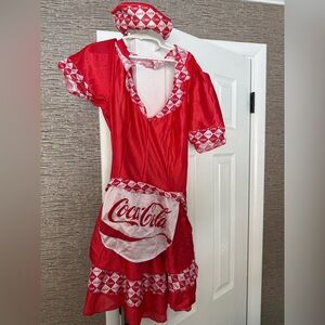 Coca-Cola Red and White Dress with Logo